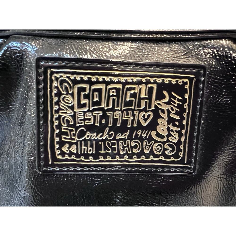 Coach Poppy Daisy Glam Patent Leather Shoulder Purse Tote Style F20004 - Picture 2 of 16